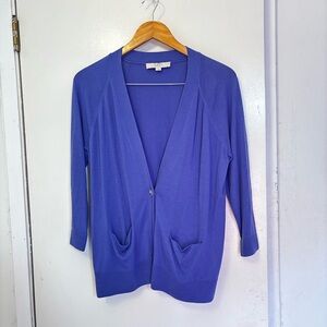 LOFT Women's Purple Cardigan Sweater